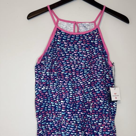 Vineyard Vines for Target Girls Scoop Neck Romper Size XL School of Whales Blue - Picture 2 of 15